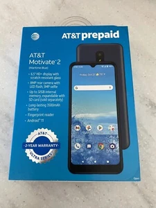 AT&T Motivate 2 32GB 6.5" HD Prepaid Smartphone - Maritime Blue - Brand New - Picture 1 of 4
