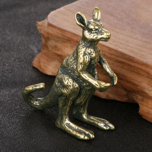 Brass Kangaroo Figurines Statue Home Ornaments Animal Figurines Gift - Picture 1 of 4
