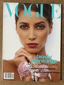 VOGUE UK Magazine Christy Turlington July 1991 Vintage British Fashion - Picture 1 of 2