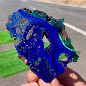 137G Top! BESTE NATÜRLICHE Azurit/Malachit Scheibe Kristall Mineralien Proben - Bild 1 von 24