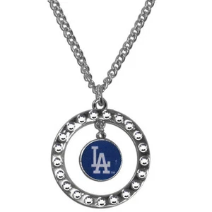 Los Angeles Dodgers Rhinestone Necklace MLB Licensed Baseball Jewelry - Picture 1 of 3