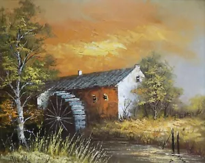 Original Painting Oil on Canvas Artistic Interiors 16" By 20” Country Mill - Picture 1 of 4