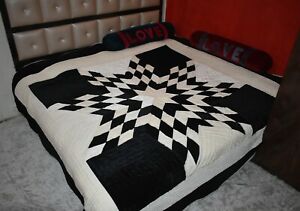 100% Handmade Traditional Lone Star Patchwork FINISHED QUILT - Queen size 90X90 