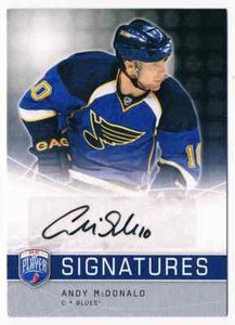2008-09 BE A PLAYER SIGNATURES ANDY MCDONALD AUTO ST LOUIS BLUES #S-AM