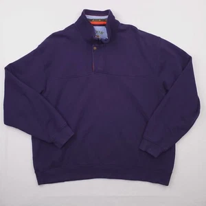 Orvis Sweater Mens XXL Navy Blue Quarter Zip Pullover Mock Neck Jumper Outdoor - Picture 1 of 15