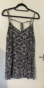 X 2 strappy summer dress bundle 16 18 Black white navy patterned holiday - Picture 1 of 5