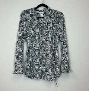 Motherhood Maternity Snake Print Button Down Blouse Top Belted Medium - Picture 1 of 6