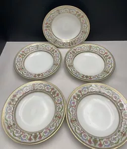 Charles Ahrenfeldt Depose Limoges Coupe Suppenschüssel 7 5/8" Durchmesser Blumen Set (5) - Bild 1 von 7