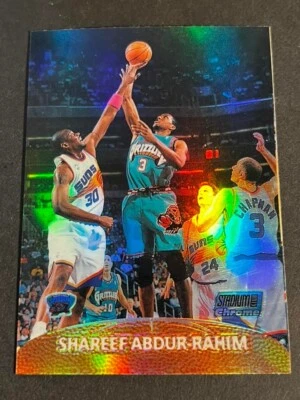 1999-00 Stadium Club Chrome OVERSIZE REFRACTOR PROOF Shareef Abdur-Rahim #12 - Image 1 of 2