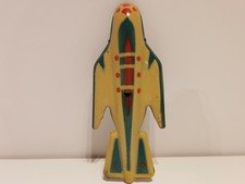 VINTAGE VERY RARE COLLECTIBLE EARLY BULGARIA TIN FRICTION 24sm SPACE SHIP TOY