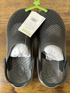 New Crocs LiteRide 360 Clogs Shoes Men’s 10 Women’s 12 Wakeboards Black Gray - Picture 1 of 8