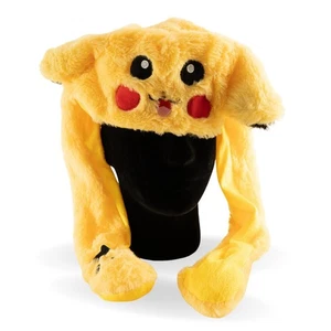 Pokemon Pikachu Plüsch Lappländer Mütze mit Pump-Up beweglichen Ohren Cosplay Beanie - Bild 1 von 6