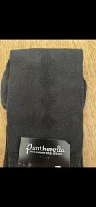 NWT Pantharella "Jackman" Black Silk Formal OTC Socks - Picture 1 of 4