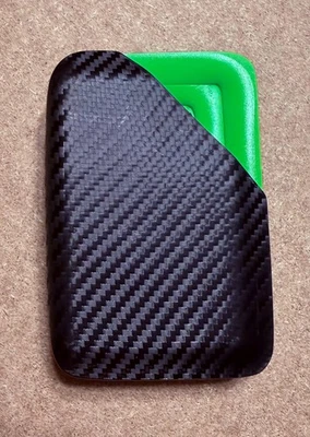 Carteira clipe acabamento em fibra de carbono com dinheiro verde zumbi/porta-cartão de crédito identificação - Imagem 1 de 4