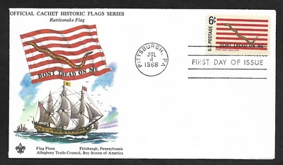 #1354 6c Historic Flags - First Navy Jack - Boy Scouts FDC - Image 1 of 2