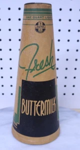 Nice Clean Vintage Old Fashion Buttermilk Kone Wax Cone Container 1 Quart - USA - Picture 1 of 8