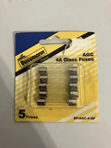 (5 Pack) Cooper Bussmann BP-AGC-4-RP 1/4" x 1-1/4" Glass Fuse 4amp 250vac - Picture 1 of 2