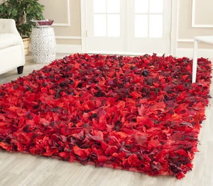 Safavieh Shag Hand-woven Chic RED / MULTI Area Rugs SG951E - Picture 1 of 14