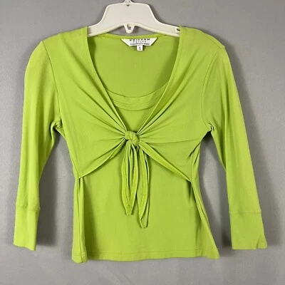 Uniforme John Paul Richard Vintage Mujer Top Petite SM Mocoso Verde Corbata Frontal Años 90 Foto 1 de 4