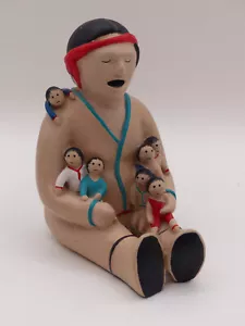 Figura de narrador de cuentos de cerámica nativa americana de colección 4,5" de alto - Imagen 1 de 6