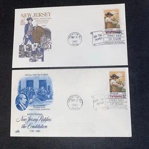 US FDC #2338 Artmaster 1987 Trenton NJ New Jersey Statehood MC Lot Of 2 - Picture 1 of 11