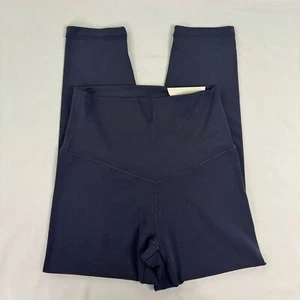 Leggings nuovi con etichette offline Aerie Navy taglia S Real Me vita alta 3/4 crop palestra attivi - Foto 1 di 10