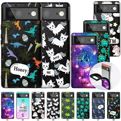 Para Google Pixel 8 9 Pro 5A 7A 6A 8A Funda personalizada de unicornio y dinosaurio Foto 1 de 4
