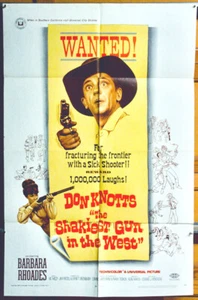 DON KNOTTS in THE SHAKIEST GUN IN THE WEST raro poster vintage originale 1 foglio - Foto 1 di 5