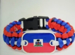 Haiti Custom Hand Woven Paracord Bracelets Wrist Fit 9.4”.** Unisex Wear** - Picture 1 of 3