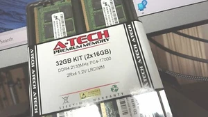 A-Tech 32GB 2x 16GB 2Rx4 PC4-17000L LRDIMM DDR4 2133 MHz ECC Server Memory RAM - Picture 1 of 2