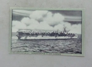 INDEPENDENCE CLASS AIRCRAFT CARRIER WWII NAVY SHIP~ORIGINAL 1945 UNUSED POSTCARD - Picture 1 of 2