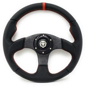 EZ-GO TXT RXV Golf Cart Red Steering Wheel with Hub Adapter 3 Spoke - Picture 1 of 8