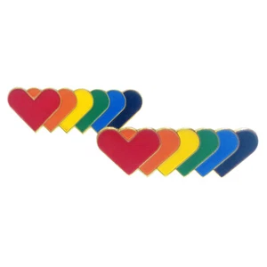 10 Stück Broschen Regenbogen Herz Abzeichen Stolz Anstecknadel Emaille Brosche Brustnadeln - Bild 1 von 12