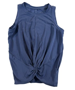 Athleta Girl Twist Around Tank Top XS-6 Navy Blue Sleeveless - Picture 1 of 10
