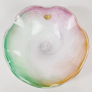 Cristalería vintage de Murano Italia cristalina grande decorativa pastel etiqueta - Imagen 1 de 10