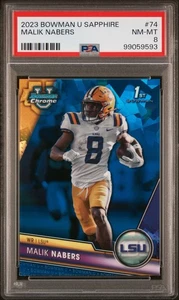 Malik Nabers - 2023 Bowman U Sapphire - LSU Tigers, NY Giants - Picture 1 of 2