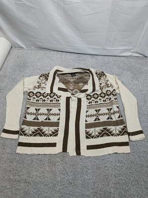 Cárdigan abierto Eddie Bauer Seatle EE. UU. AZTECA SUROESTE CREMA PARA MUJER XL algodón Foto 1 de 4