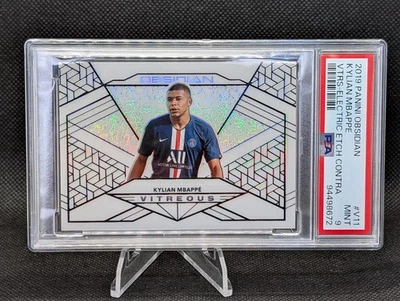 Tarjeta #V11 Panini Obsidian Vitreous White Contra 2019-20/8 Kylian Mbappe PSA 9 Foto 1 de 3