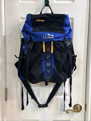 Mochila de Senderismo LL Doble Hebilla Rara Camping Día Bolsa Paquete Azul Amarillo Foto 1 de 4