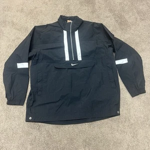Vintage Nike Jacke Herren M schwarz Windbreaker Anorak 1/2 Zip 90s Center Swoosh - Bild 1 von 14