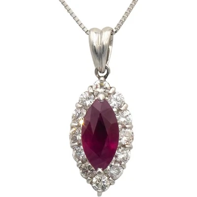 GIA Certified Platinum Burma Ruby & Diamond Pendant Necklace 3.03CT - Image 1 of 4