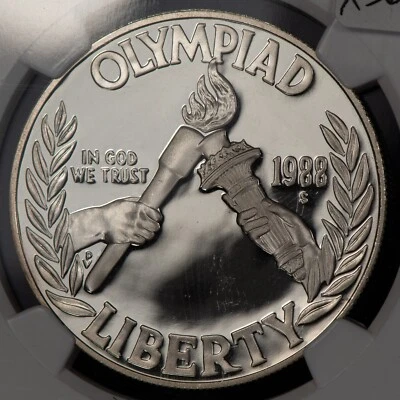 1988-S $1 Seoul Olympics Commemorative Silver Dollar Proof- NGC PF 69 UC - X5614 - Image 1 of 4