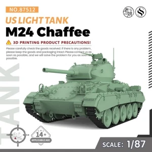 SS87512 1/87 HO Scale Railway Military Model US M24 Chaffee Light Tank 3D RESIN - Picture 1 of 5