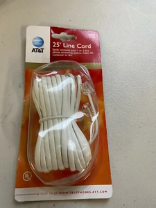 NEW AT&T 25 Foot Phone Line Cord - White (15675) - Picture 1 of 2