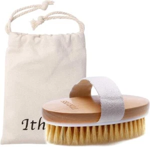 Ithyes Dry Brushing Body Brush Exfoliating Skin Natural Bristle Bath Daily Detox - Picture 1 of 7