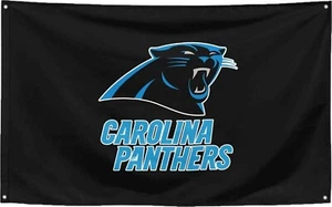 Carolina Panthers Football fans 3x5 ft Black Flag - Ideal NFL Gift Banner - Picture 1 of 1