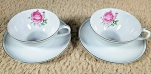 Set tazze da tè e piattini Imperial Rose Fine China Giappone 6702 Max Schonfeld - Foto 1 di 5