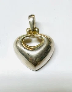 Joseph Esposito Sterling Silver Heart Pendant Enhancer ESPO SIG - Picture 1 of 4