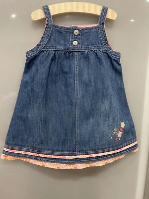 MOTHERCARE -  Gorgeous Girls Lined Denim Pinafore - Size 6-9 Month - EUC - image 1 of 4