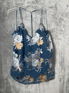 Nine Britton Women's blue Floral adjustable strap blouse Sleeveless Size XXL - Picture 1 of 8